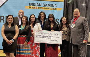 BMM Testlabs Makes Donation to Intertribal Education Foundation at Indian Gaming Tradeshow